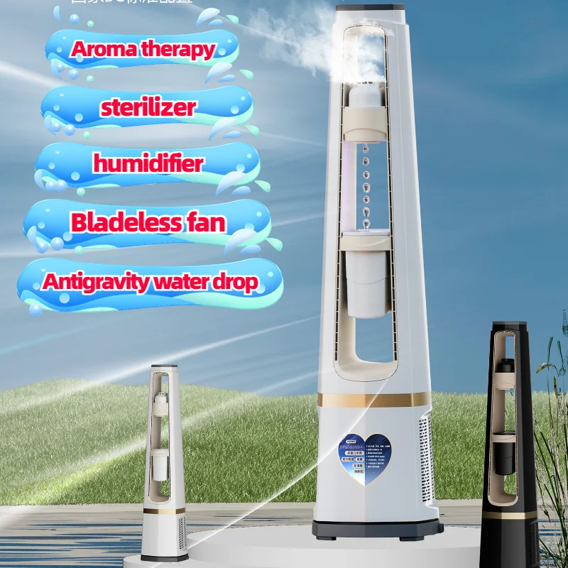 5 in 1 Leafless Humidifier Fans Models with Remote Control Motor Cooler Bladeless Electric Desk Cool Air Tower Fan
