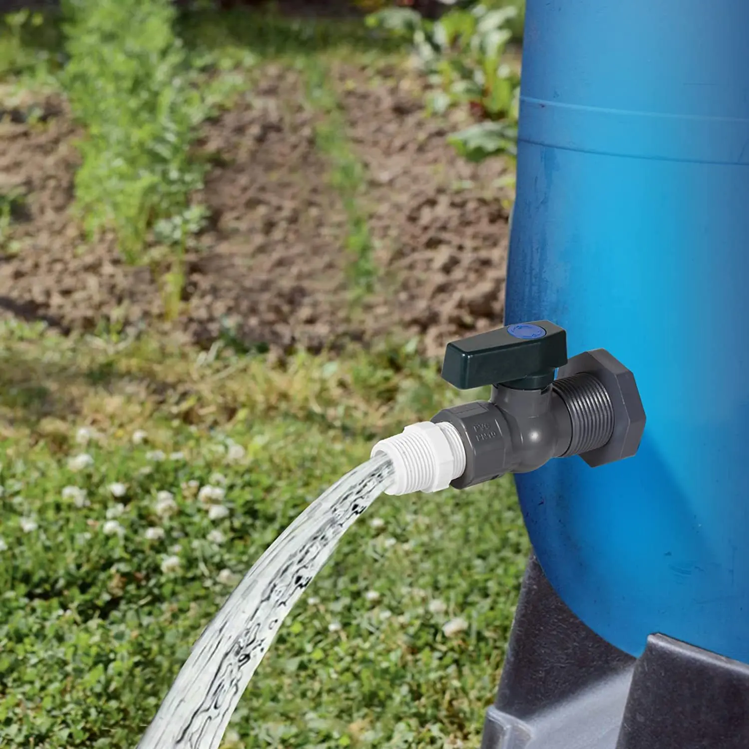 Rain bucket faucet PVC bucket diverter kit with partition connector hose faucet adapter water barrel spigot kit Rain barrel tap