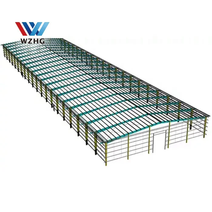WZHG Prefabricated House Light Metal Frame Shed Workshop Warehouse Building Steel Structure Plans Drawing