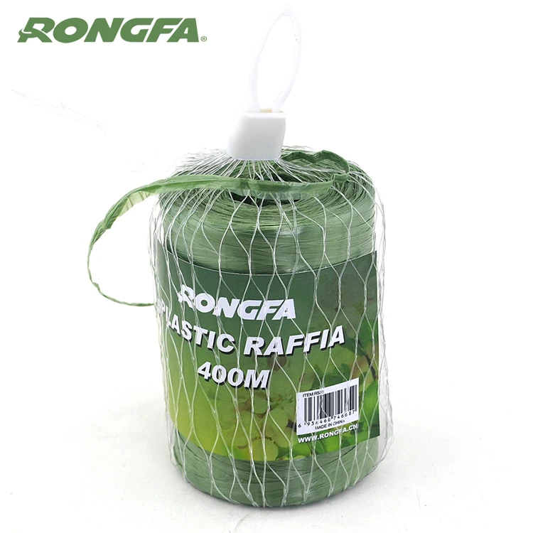 Hot sell plastic raffia Customized Colored  200gr roll green color plastic pp raffia rafia string rope twine