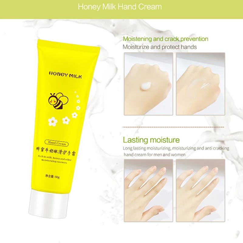 
Hand Cream Honey Milk Moisturizes Hands Skin Nourishes Anti-Dry Peeling hand+cream whitening Cosmetics manufacturers process OEM 