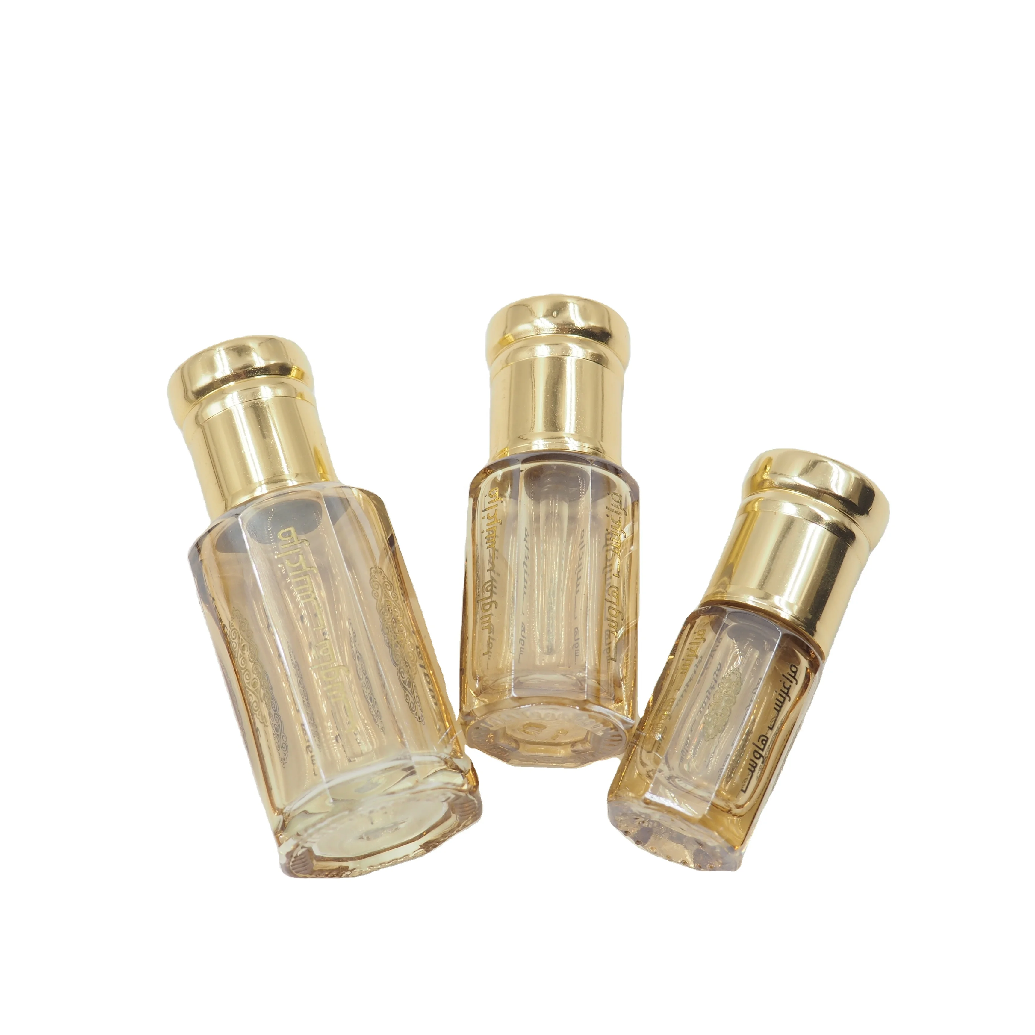3ml 6ml 12ml champagne color new design mini octagon  perfume attar bottle wholesale