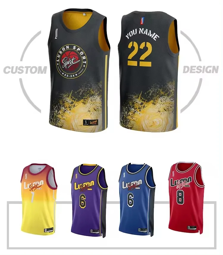 LUSON Custom Logo Sample Basketball Jersey Fashion Famous Custom Basketball Player Jersey For Man