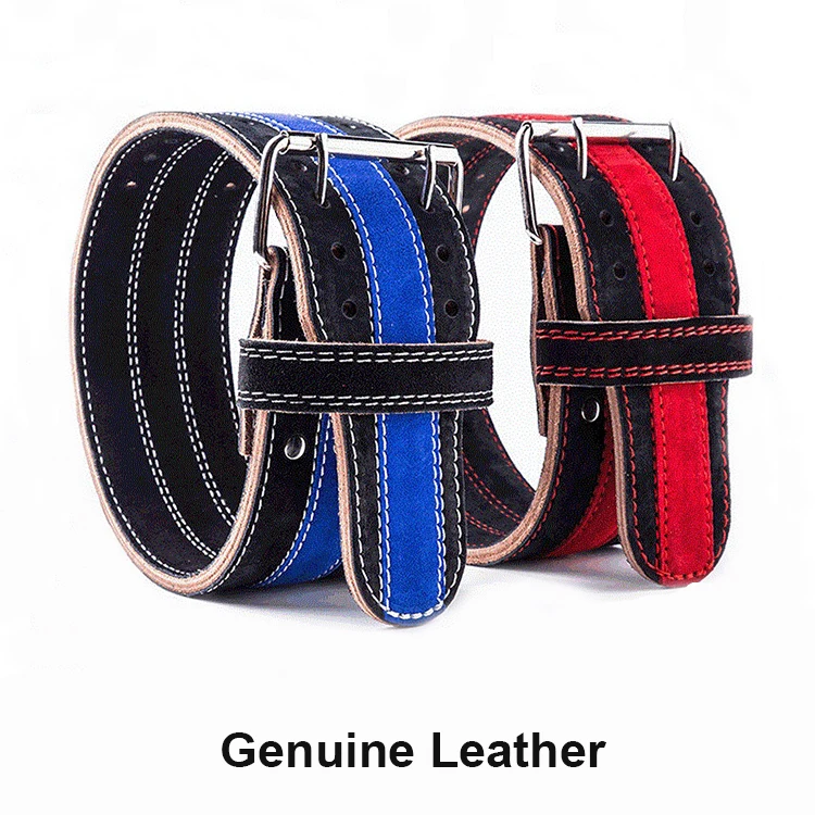 High Quality Unisex Authentic Leather Gym Back Support Weight Lifting Belt