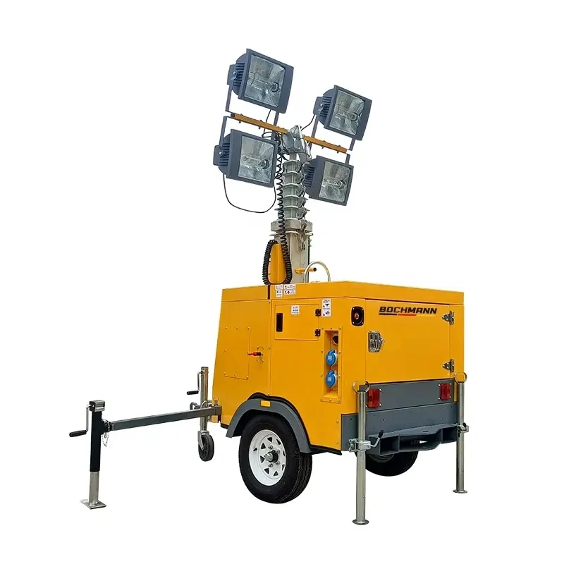 Diesel power  light tower hydraulic mast LED lighting tower with yammar engine
