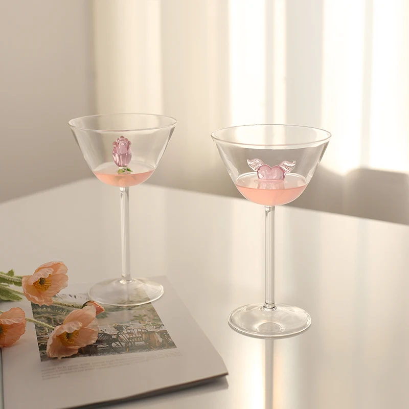 wholesale 3D Christmas tree Goblet Party wine Glass cup For Drinking Juice Wine Mixed Drinks Sparkling wine champagne glasses