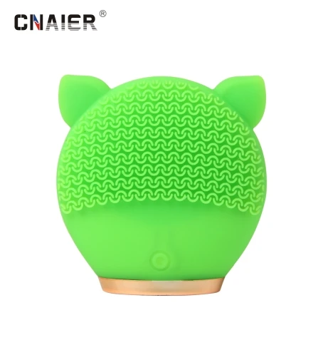 
AE-616A CNAIER Rechargeable waterproof Electric sonic silicone facial cleaning brush cute cartoon design facial cleansing brush 
