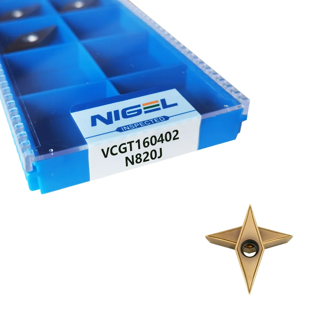 China Supplier Nigel VCGT160402 N820J Aluminum Cutter Blade Tungsten Carbide Insert for CNC Tools High Quality Turning Tool