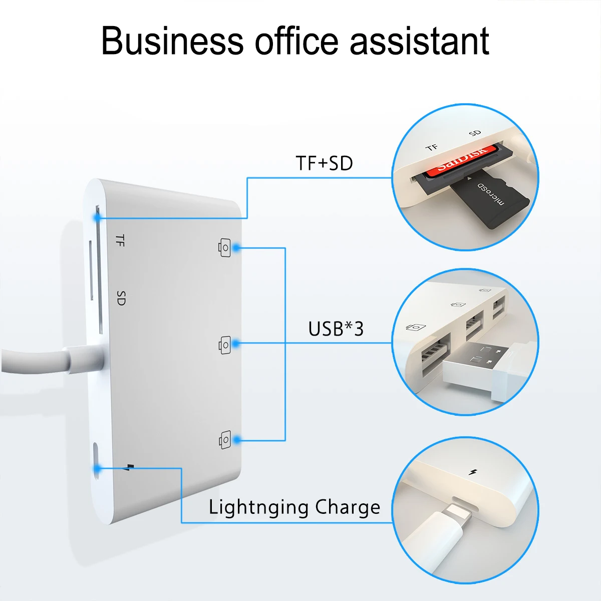 Адаптер Lightning/аудио OTG с USB 3 для камеры адаптер