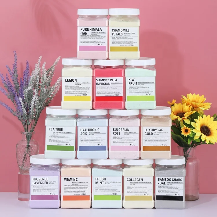 650g Low MOQ Custom Mascarillasl Facial Natural Organic Petals Whitening Jellymask Powder Face Crystal Hydro Jelly Mask Powder