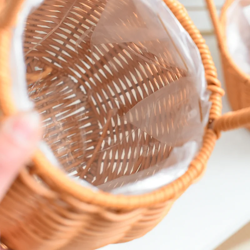 Корзина для цветов ручной работы в сельском стиле железная корзина хранения популярная сушеных из ротанга