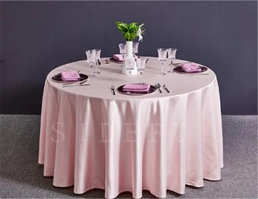 Factory Wholesale Hotel Polyester Damask Round Wedding Table Cloth