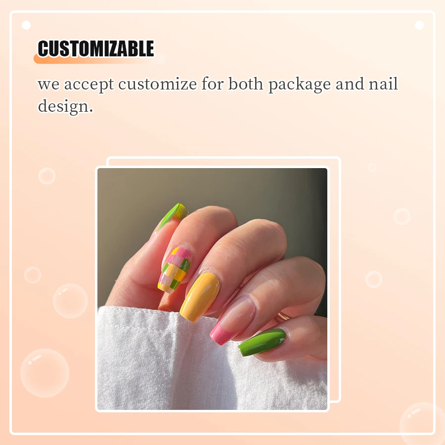 Nail Suppliers Wholesale Price Abs Material Coffin Designed Spring Art Salon Acrylic Press on Nails Faux Ongles