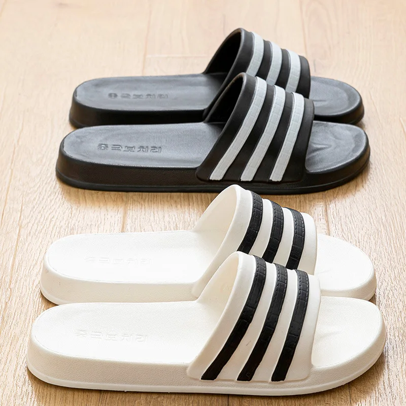 Cheap Couples Summer Breach OEM PVC Slippers Slip-On Indoor Bathroom Anti-Slip Slippers For Men