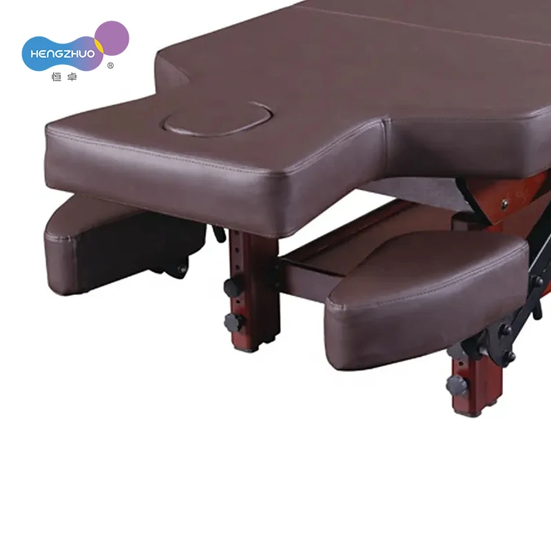 Manual Adjustment Salon Furniture Thai Spa Massage Bed Durable Wooden Customized Massage Table Modern Synthetic Leather
