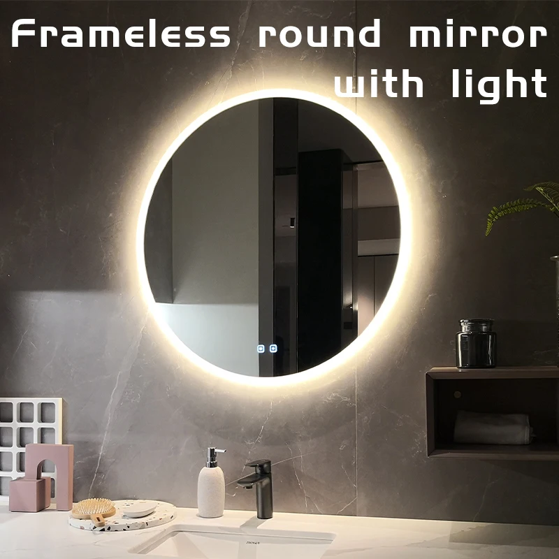 Modern Led Light Mirrors Metal Frame Bathroom Mirror Black Gold Silver White Rectangle 5mm Smart Touch Sensor Switch 30 Days