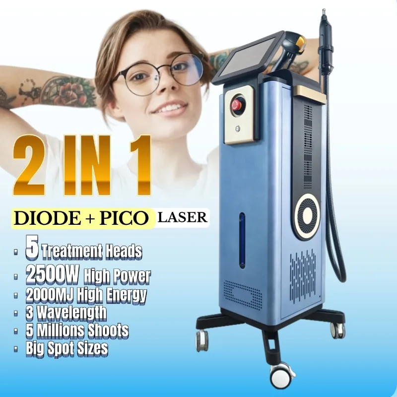 nd:yag tattoo removal 2 in 1 1064 nm picosecond q switch nd yag carbon facial laser 808 diode hair removal machine
