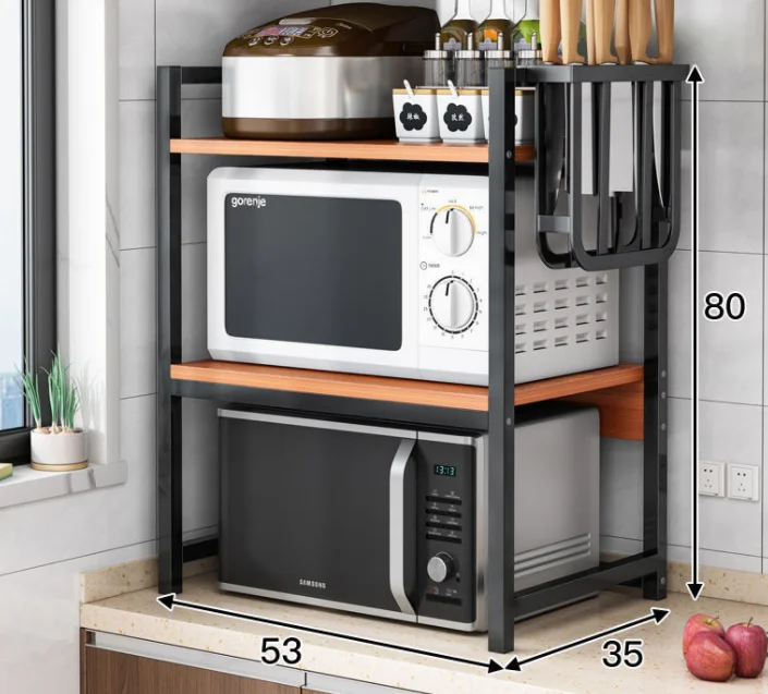 KALA Kitchen Rotating Storage Shelves Rack Multi Layer Removable Basket Shelf Organizer Rolling Wheels with Metal Carton