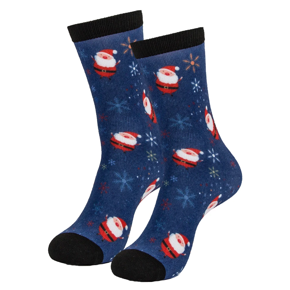 Wholesale Custom Logo Design New Style 3D printed Christmas Cartoon Tube Socks Winter Halloween Christmas socks women