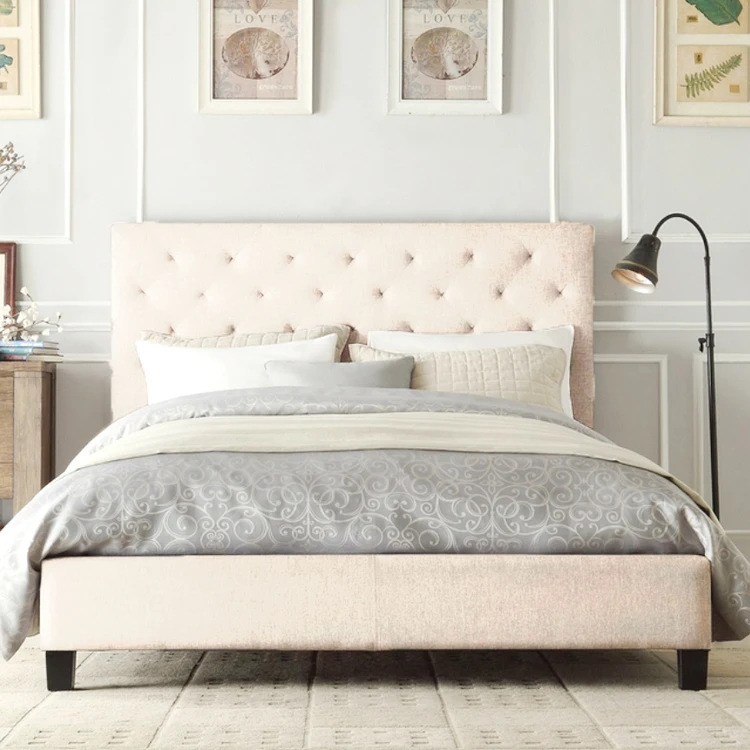 Hotel business for bedroom furniture set modern luxury king size hotel apartment Villa linen fabric bed