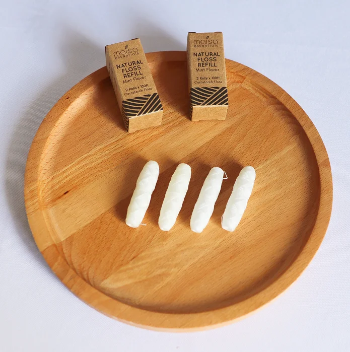 Recycled bamboo dental charcoal stick  pick glass eco friendly floss