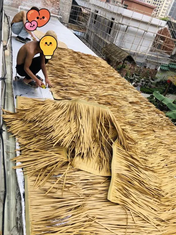 High Quality Fireproof Cheap Plastic Roofing Prefab House Thatch Umbrella