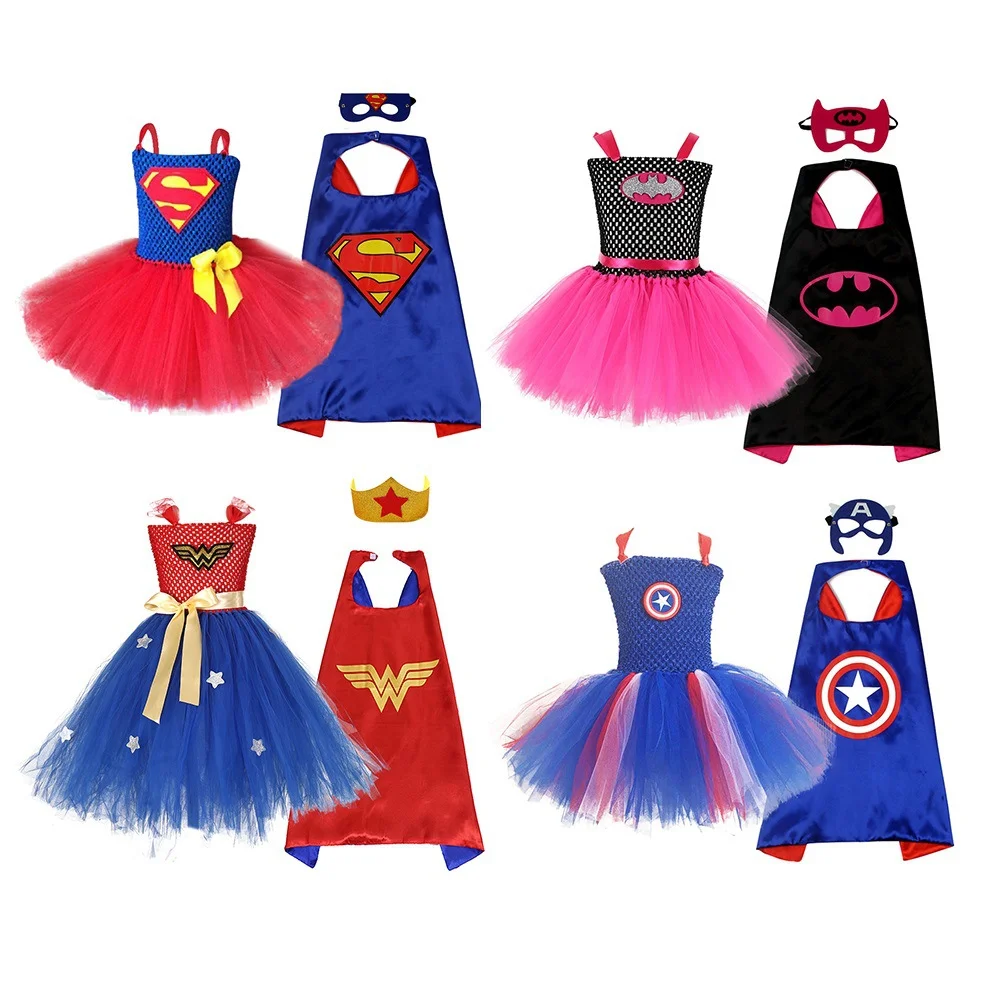 2021 New Cute Anime Hero Character Design Super Girls Cosplay Costume Halloween Party Hero Costumes for Kids