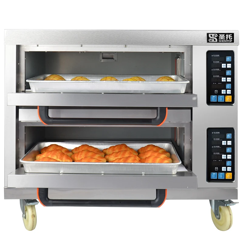 Baking horno Bakery equipment Commercial gas electric pizza oven for sale price,gas 2 3 deck industrial cake bread baking ovens