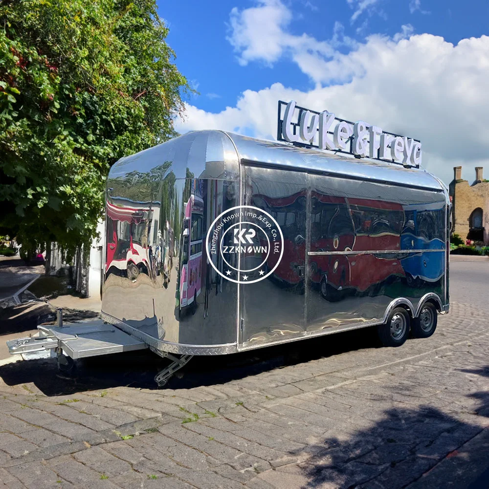 Chinese Suppliers Biaxial Mobile Dessert Airstream Food Truck Pastry Kiosk Trailer For Fruit Processing Plant Made Food Trailer