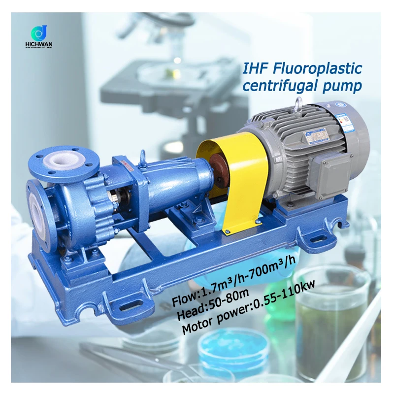 HICHWAN IHF25-20-125 28% EFF High Temperature end suction fluoroplastic Centrifugal Pump for  Wastewater treatment