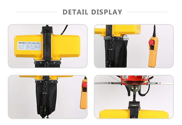 Single hook 120/230V 720/680w 450/500kg electric chain hoist lifting hoist