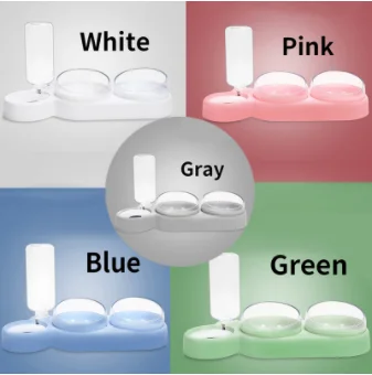 Cat Food Bowl Automatic Feeder Water Dispenser Pet Dog Cat Food Container Drinking Raised Stand Dish Bowl Pet Waterer Feeder