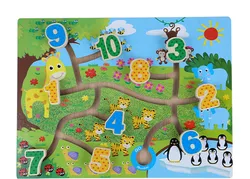 Kids early educational wooden undersea world puzzle toys submarine undersea skateboard