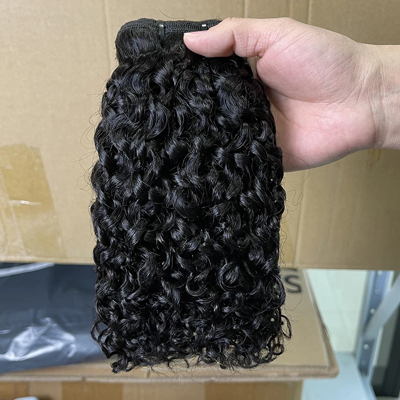 Wholesale virgin pixie curls double drawn,pixie curls human hair, peruvian hair bundles with closure grade 12a pixel curly hair