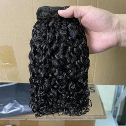 Wholesale virgin pixie curls double drawn,pixie curls human hair, peruvian hair bundles with closure grade 12a pixel curly hair