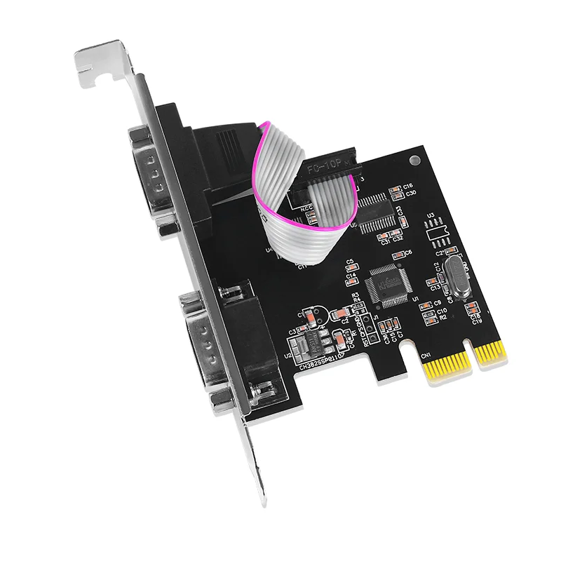 Pci-e Express To Dual Serial Db9 Rs232 Rs-232 2 Port Controller Card