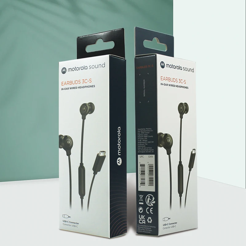 Customised wireless headphones sports earbuds packaging box data cable retail paper cardboard packaging box with window