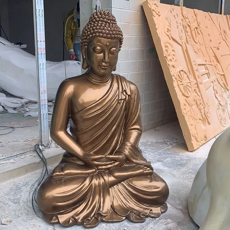 Decoration Life Size Sculpture Outdoor Statue  fiberglass large buddha painting