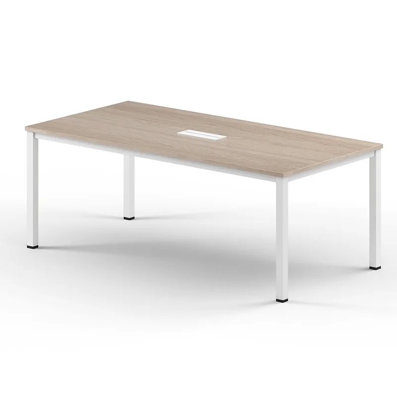 Custom mdf wood small marble square office conference Meeting Table 2.4m meeting room table set for 6 person