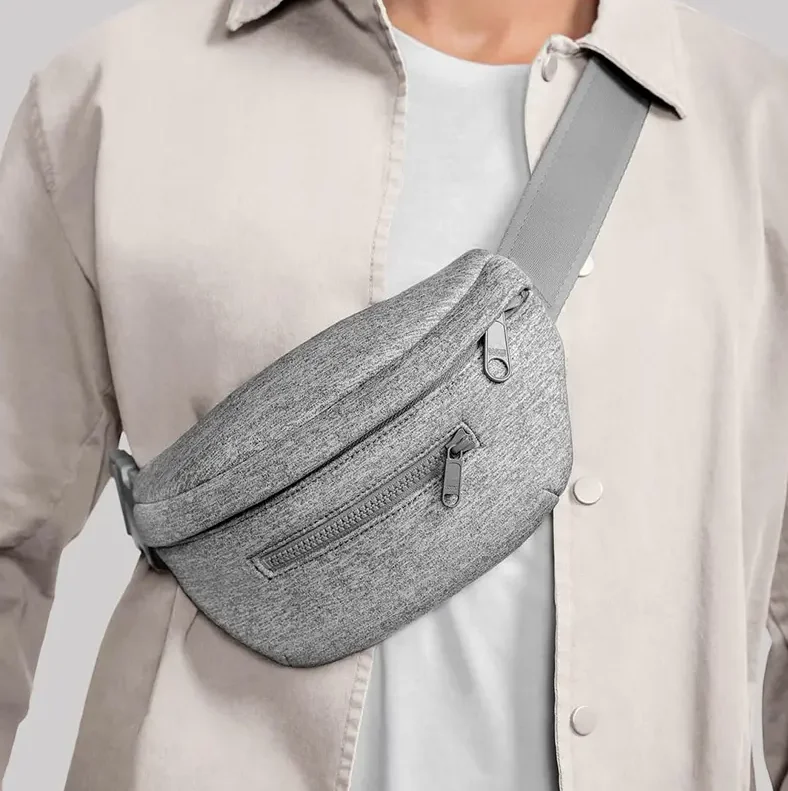 Custom Logo Solid Color Fashion Adjustable Belt Women Neoprene Chest Waist Bum Bag Soft Fanny Pack for men