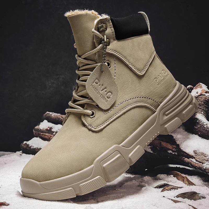 Tactical Style Hunting Male Office Furry Boys Winter Boots Boots Men Black Martin Boot For Man Pure Leather