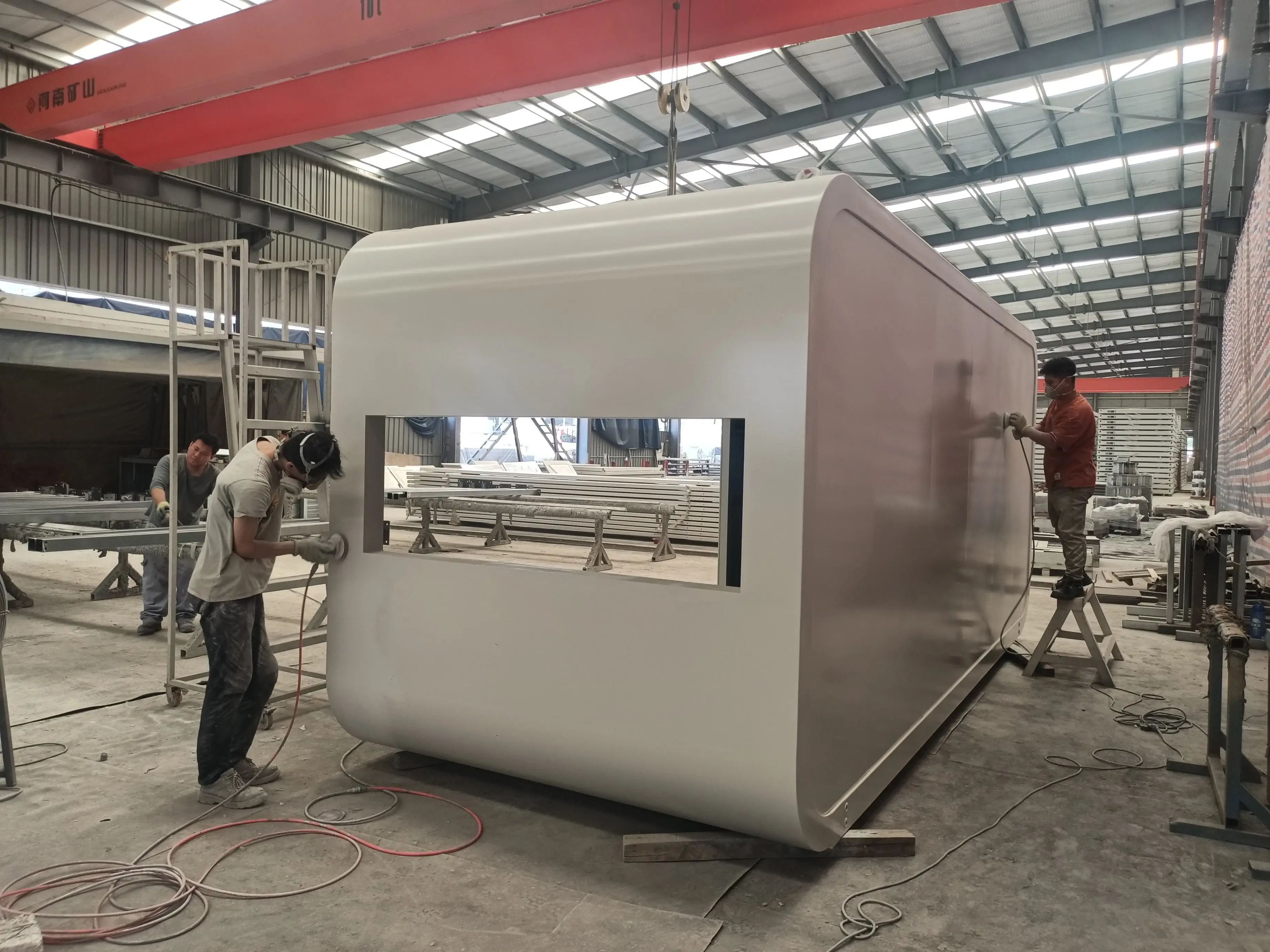 prefabricated house 3 bedrooms and living room modular house home contenedor casa with solar hot water tank