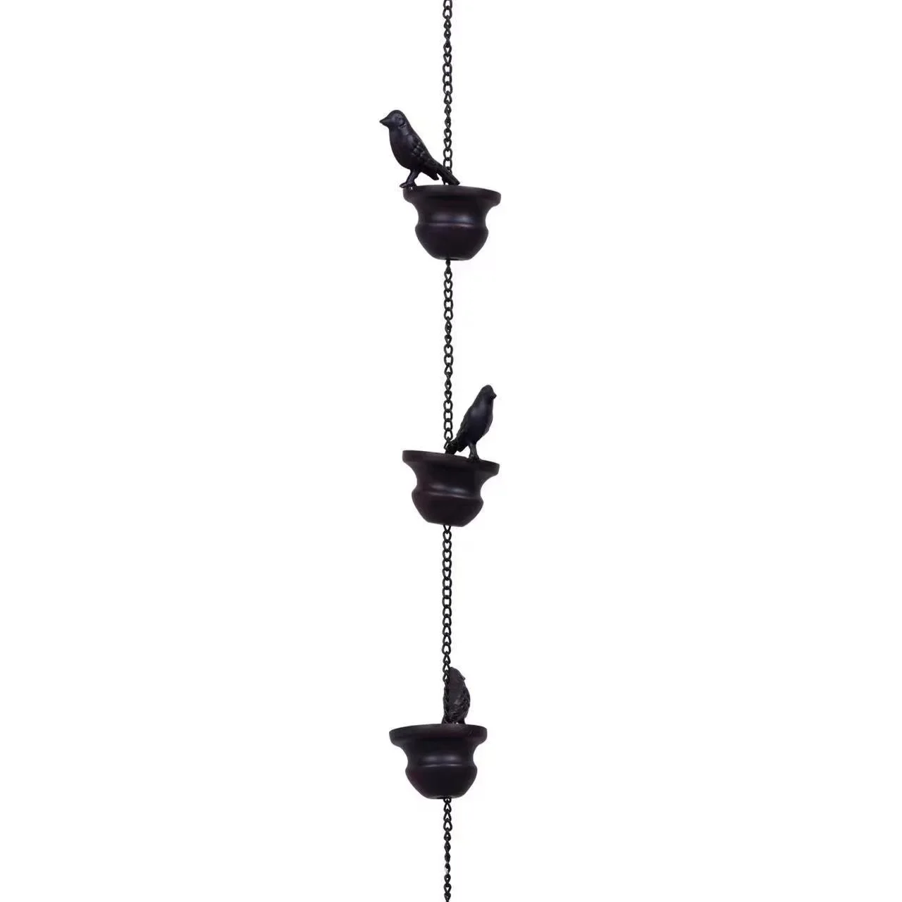 factory supply bird  black copper rain chain aluminum  garden rain water chain