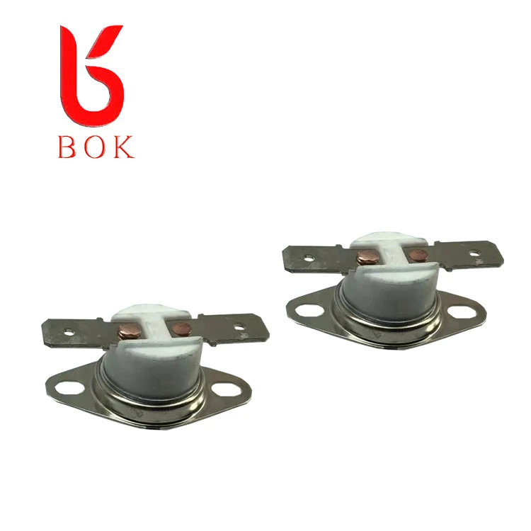 Bimetal thermostat KSD301 90c normally closed 10A ceramic flat foot movable ring thermal protector thermal temperature switch