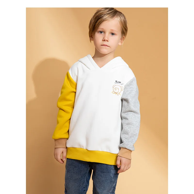 
Cheap Price White Fluffy Graphic Hoodies Unisex Boy 