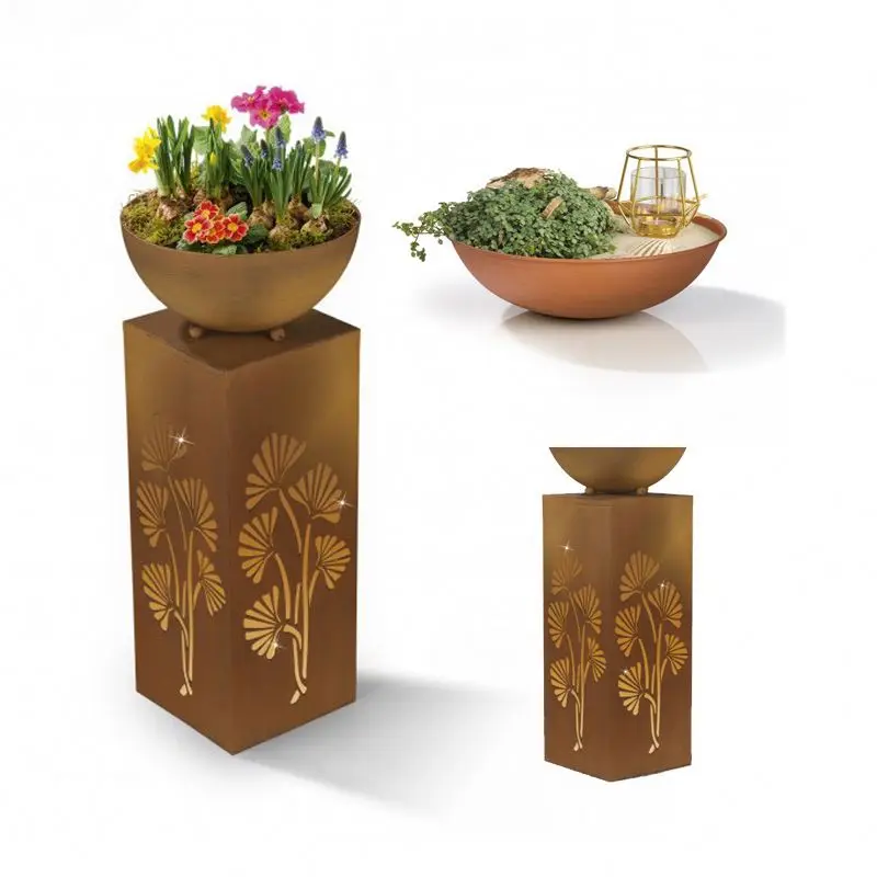 
Plant Flower Pot Home Nordic Decor Luxury Galvanized Tall Metal Planter Vertical Stacking Pots With Custom Logos 