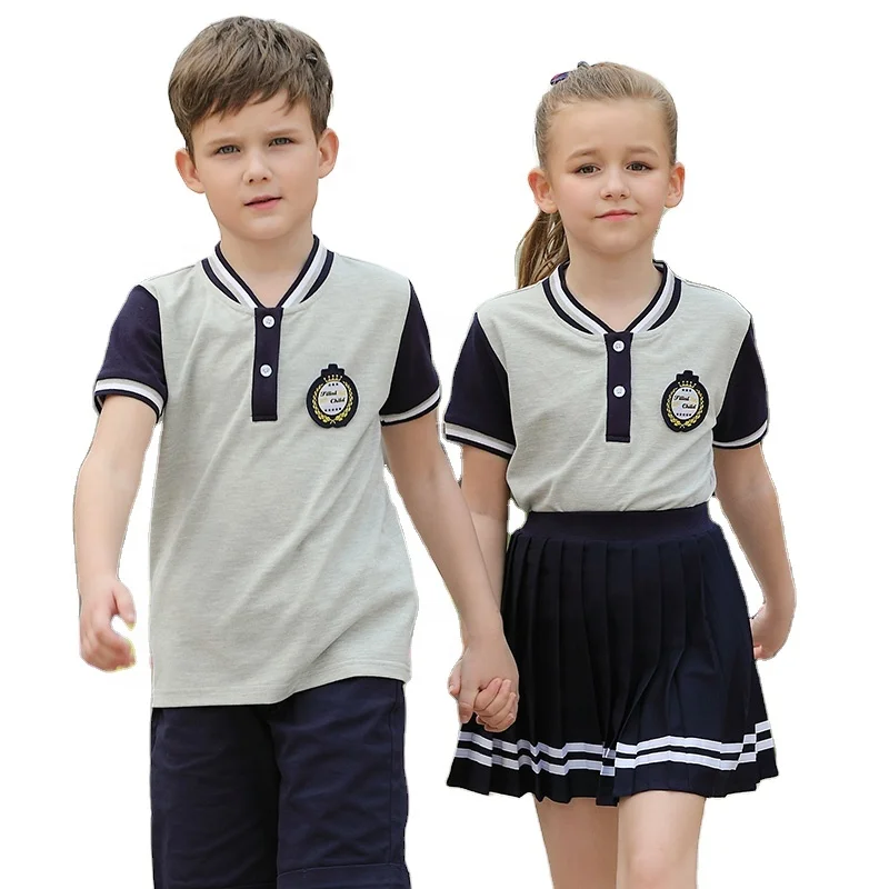 2021 New Summer Kids Tracksuit Kids Clothes Sets Teenager Costume Outfit Two Piece Suit Children Clothing Short School Uniform