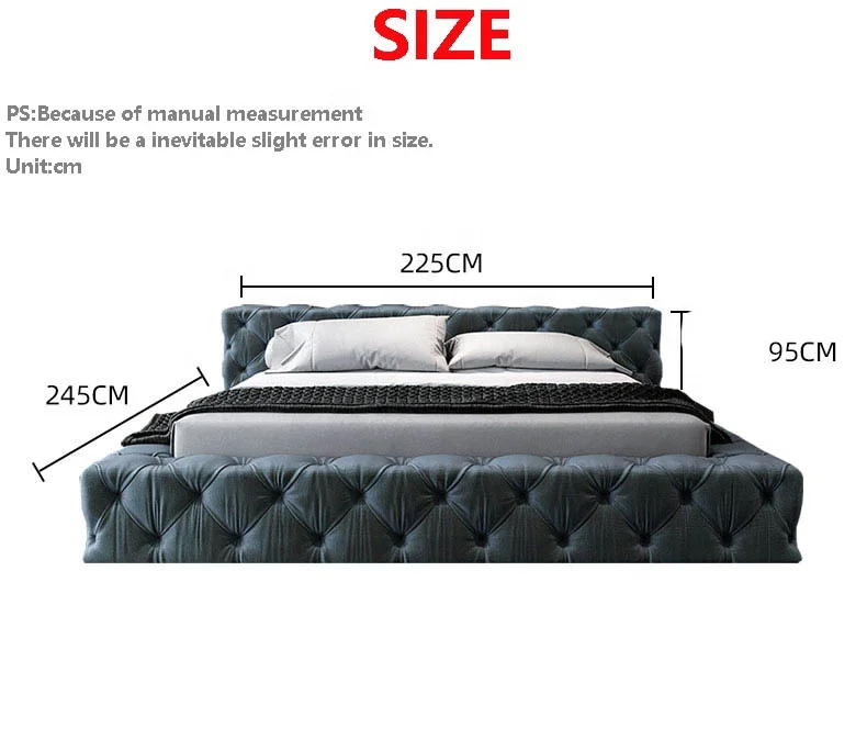 5 star hotel bed European Classic Green Velvet King Bed Wardrobe Bedroom Suites Modern Set high quality bedroom Furniture