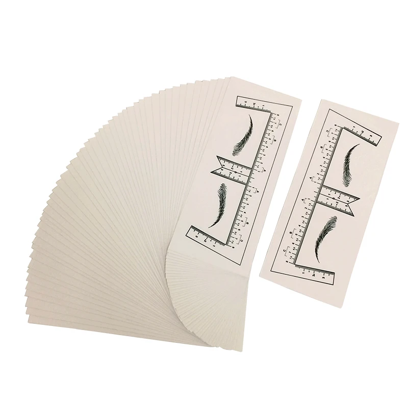 Bolin Wholesale Microblading Eyebrow Tattoo Ruler Stencil Disposable Eyebrow Ruler Sticker