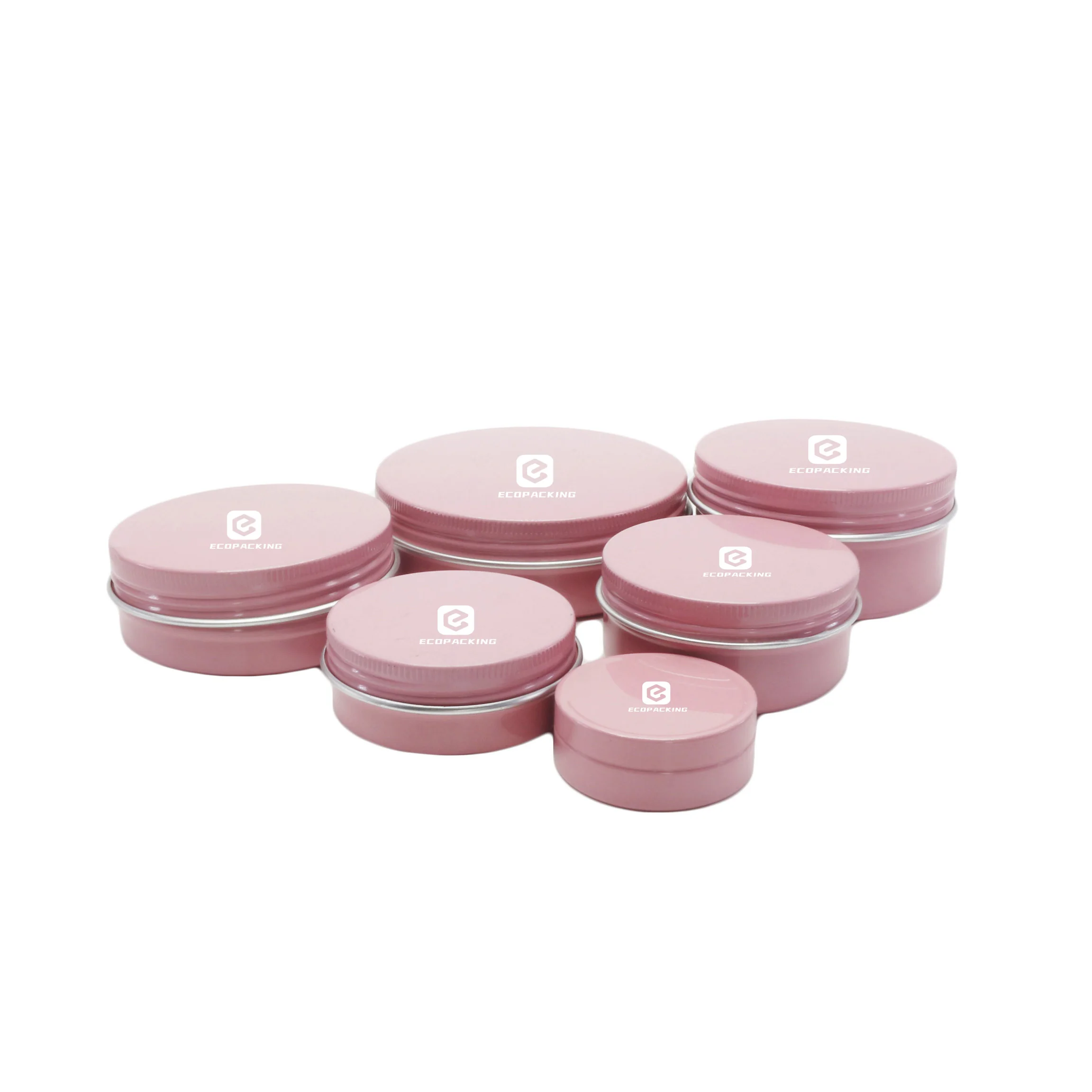 Empty round 5ml 10ml 15ml 30ml 50ml 60ml 80ml 100ml aluminum tin with screw on lid for cosmetic container lip balm container